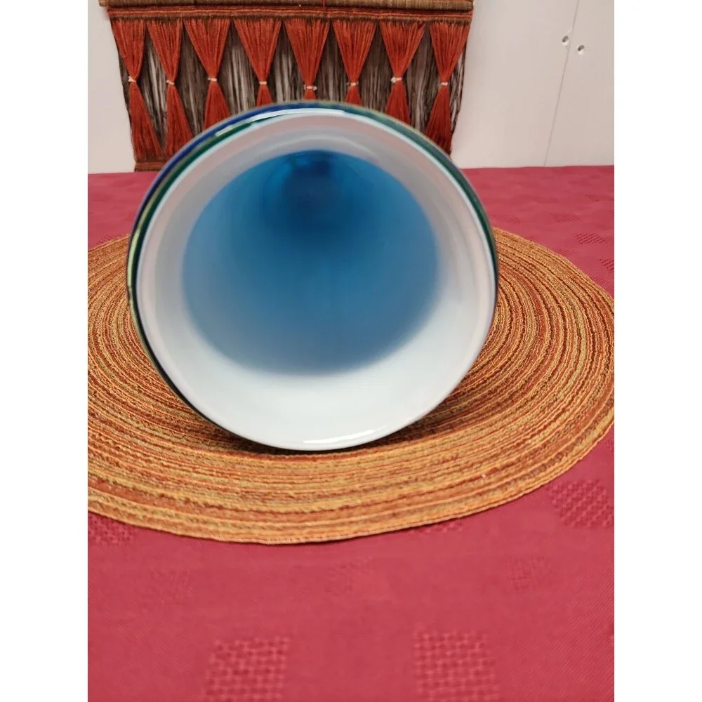 Vintage Pier 1 Millefiori Cobalt Handblown Vase 11.25